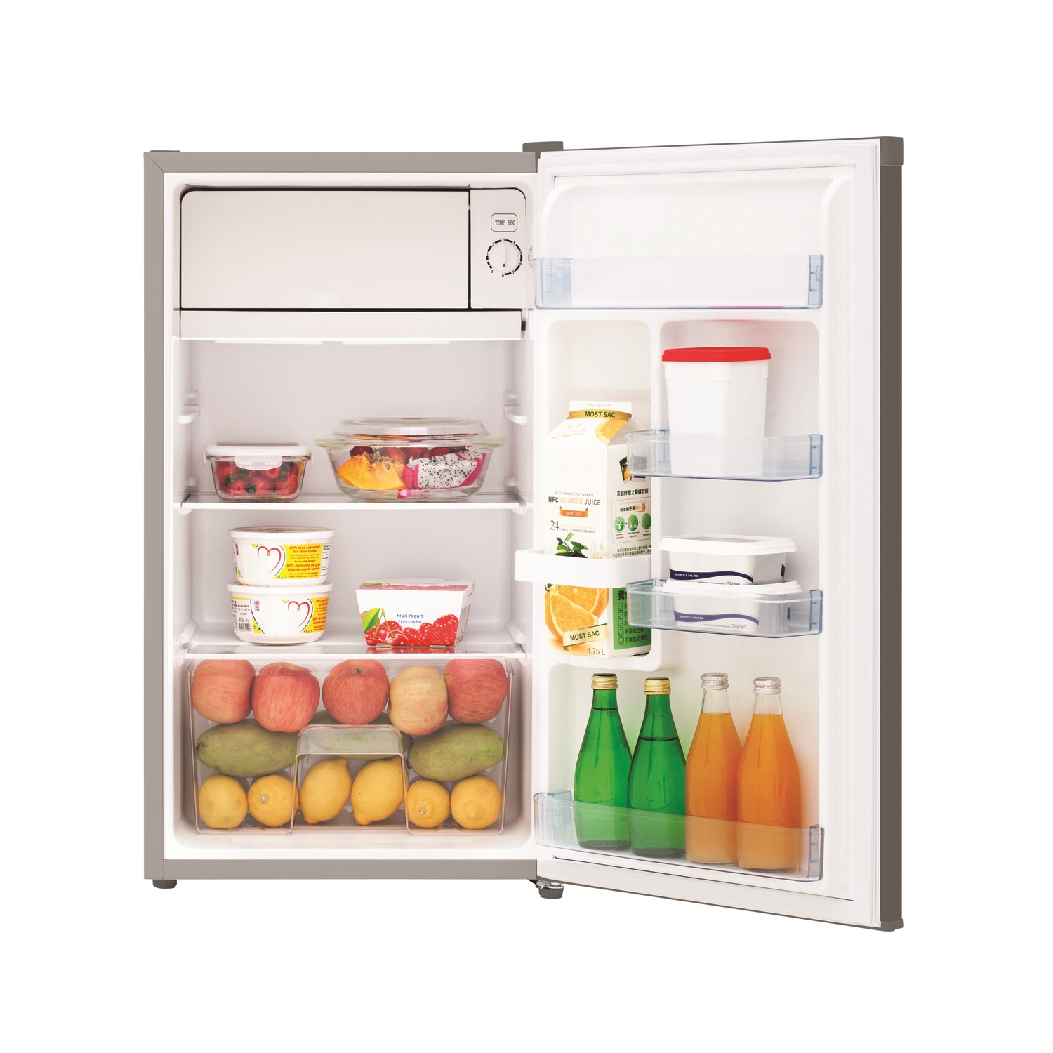 Fridgemaster MUR4892S 48cm Wide Freestanding Under Counter Fridge With Ice Box Silver