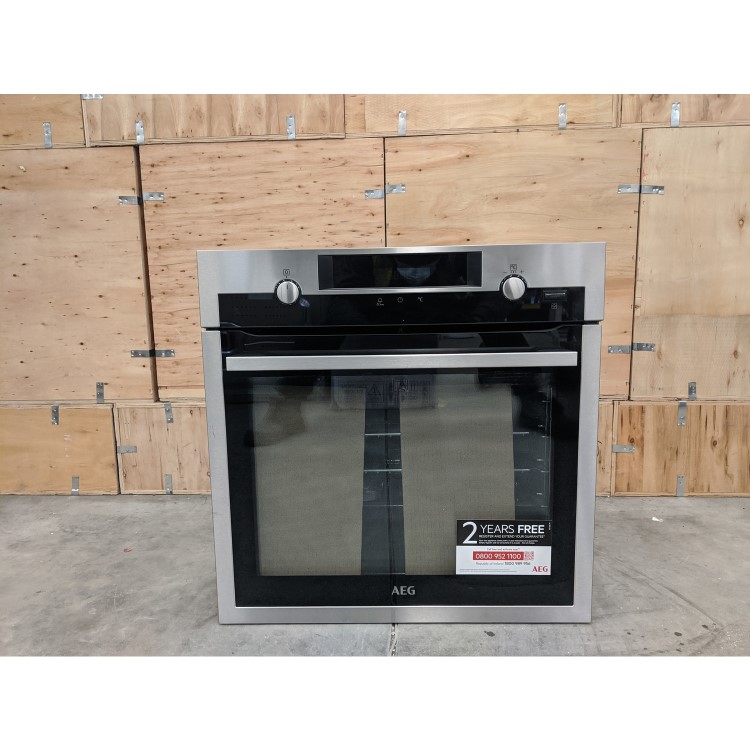 Refurbished AEG BPS555020M 60cm Single Built In Electric Oven Stainless Steel