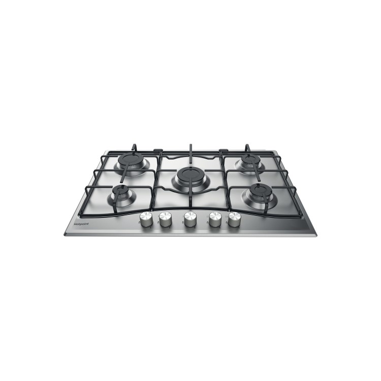 Refurbished Hotpoint PCN752UIXH 73cm Five Burner Gas Hob - Stainless Steel