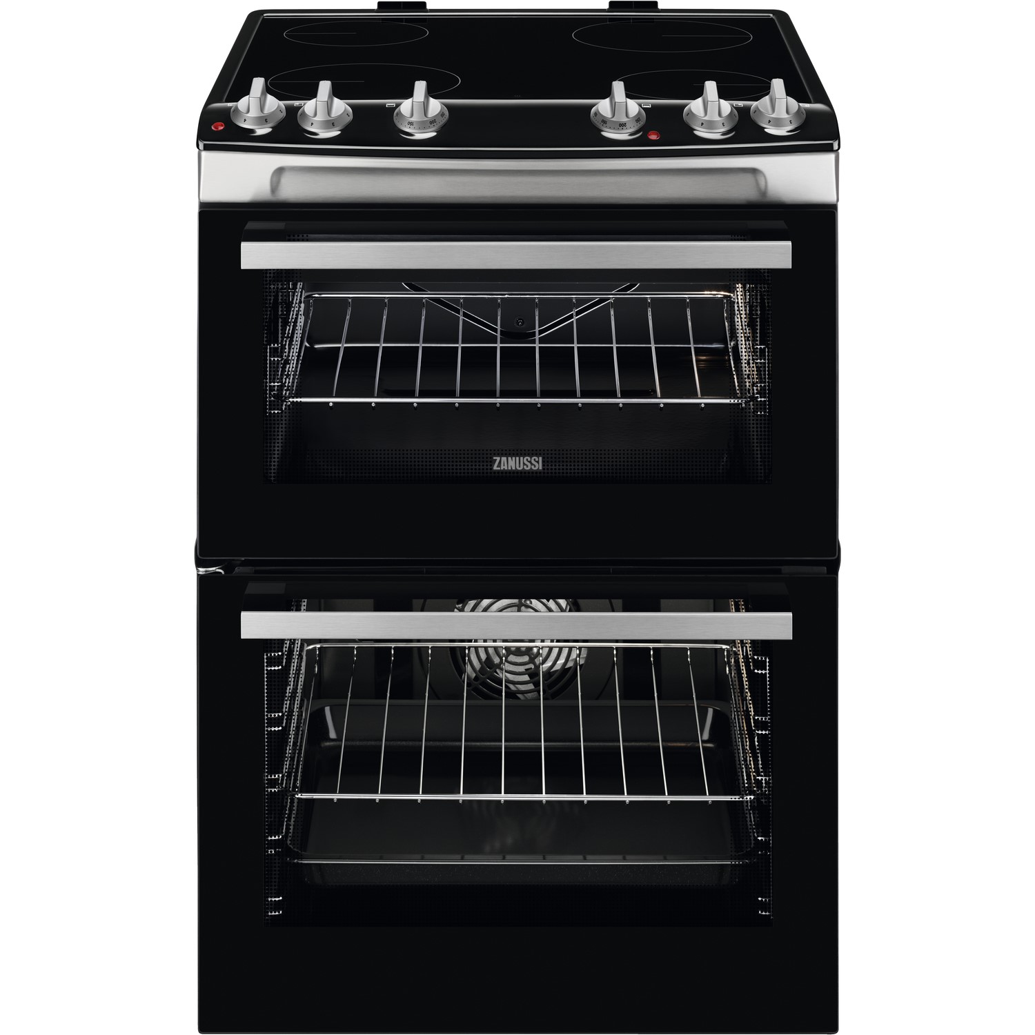Zanussi 60cm Double Oven Electric Cooker - Stainless Steel