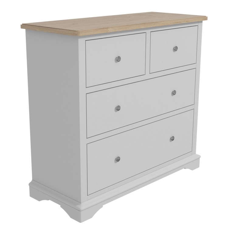 Darley Two Tone Chest of Drawers in Solid Oak and Light Grey