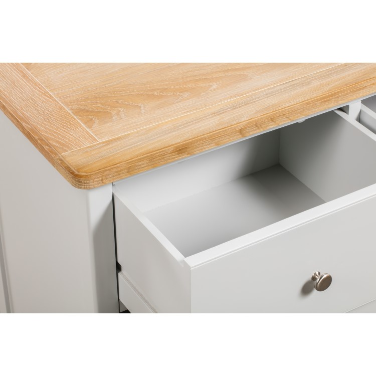 Darley Two Tone Chest of Drawers in Solid Oak and Light Grey