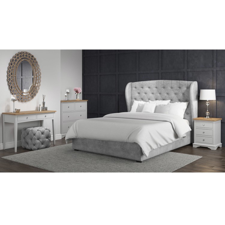 Darley Two Tone Chest of Drawers in Solid Oak and Light Grey