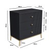 Dark Grey Art Deco Chest of 3 Drawers with Legs - Maya
