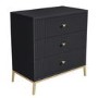 Dark Grey Art Deco Chest of 3 Drawers with Legs - Maya