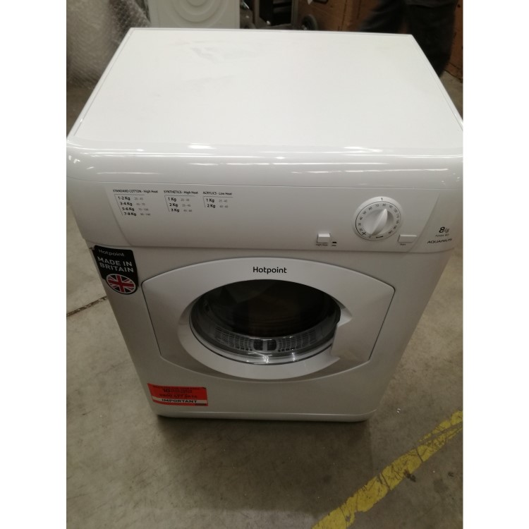 Refurbished Hotpoint TVHM80CP 8kg Freestanding Vented Tumble Dryer White