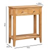 Narrow Solid Oak Console Table with Drawers - Adeline