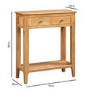 Narrow Solid Oak Console Table with Drawers - Adeline