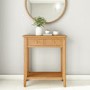 Narrow Solid Oak Console Table with Drawers - Adeline