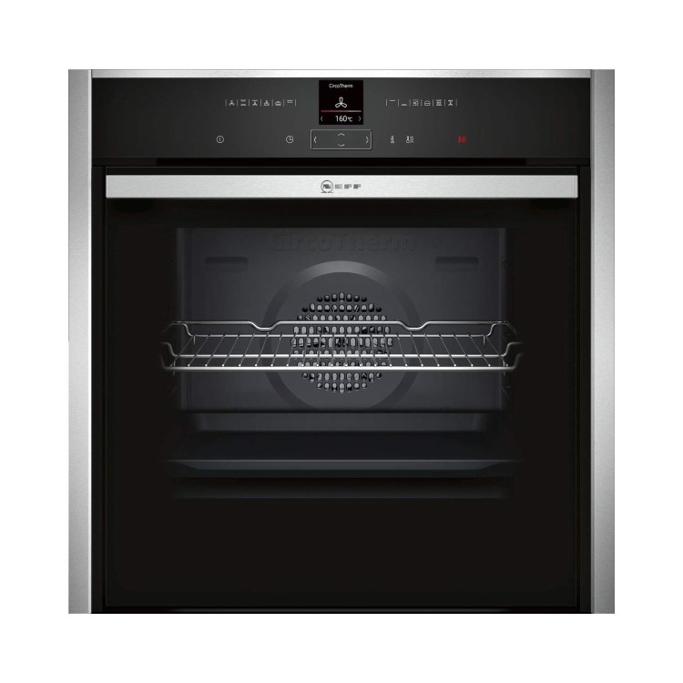 Refurbished Neff B47CR32N0B Slide & Hide 60cm Single Built In Electric Oven Stainless Steel