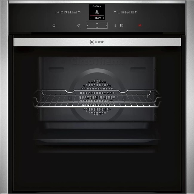 Neff N70 Slide & Hide Pyrolytic Self Cleaning Electric Single Oven - Stainless Steel