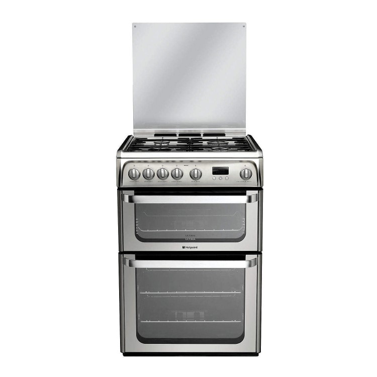 Hotpoint Ultima 60cm Double Oven Gas Cooker - Stainless Steel