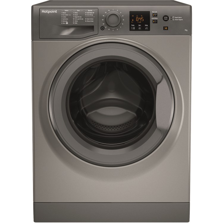Hotpoint NSWM743UGG 7kg 1400rpm Freestanding Washing Machine - Graphite
