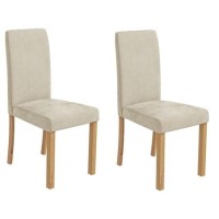 Pair of Velvet Cream Dining Chairs - New Haven