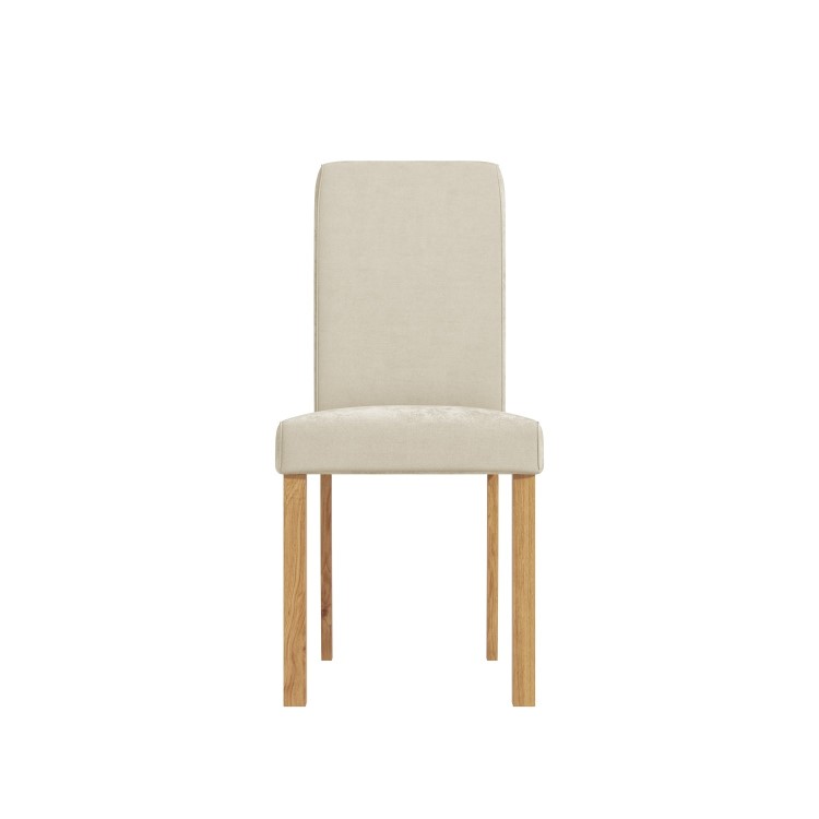 Pair of Velvet Cream Dining Chairs - New Haven