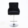 GRADE A1 - Rocco Brushed Velvet Black Bar Stool