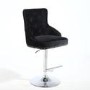GRADE A1 - Rocco Brushed Velvet Black Bar Stool