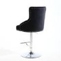 GRADE A1 - Rocco Brushed Velvet Black Bar Stool
