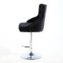 GRADE A1 - Rocco Brushed Velvet Black Bar Stool
