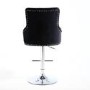 GRADE A1 - Rocco Brushed Velvet Black Bar Stool