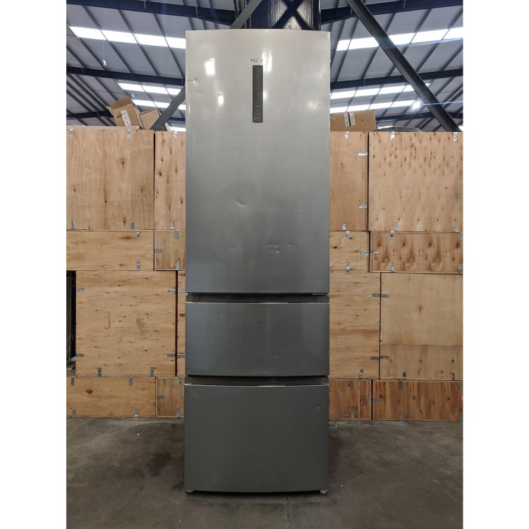 Refurbished Haier A3FE635CGJE Freestanding 330 Litre 60/40 Frost Free Fridge Freezer Stainless Steel