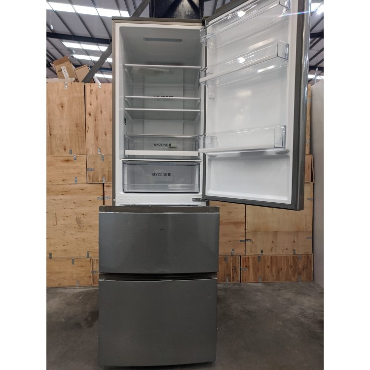 Refurbished Haier A3FE635CGJE Freestanding 330 Litre 60/40 Frost Free Fridge Freezer Stainless Steel