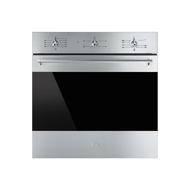 Refurbished Smeg Classic SF6341GVX 60cm Single Built In Gas Fan Oven with Electric Grill Stainless Steel