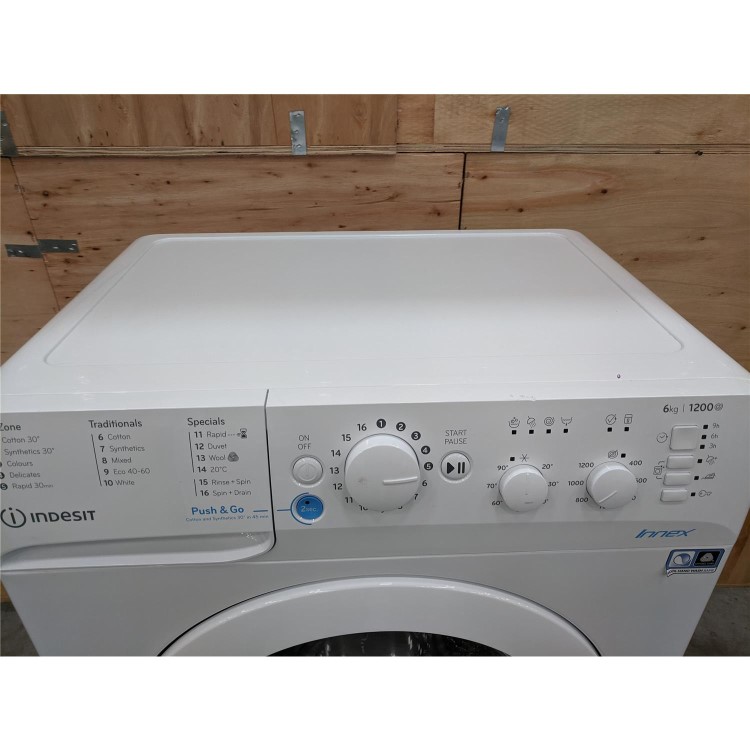 Refurbished Indesit BWSC61251XWUKN Freestanding 6KG 1200 SpinWashing Machine