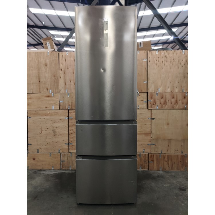 Refurbished Haier HTR3619FNMP Freestanding 345 Litre 70/30 Fridge Freezer Stainless Steel
