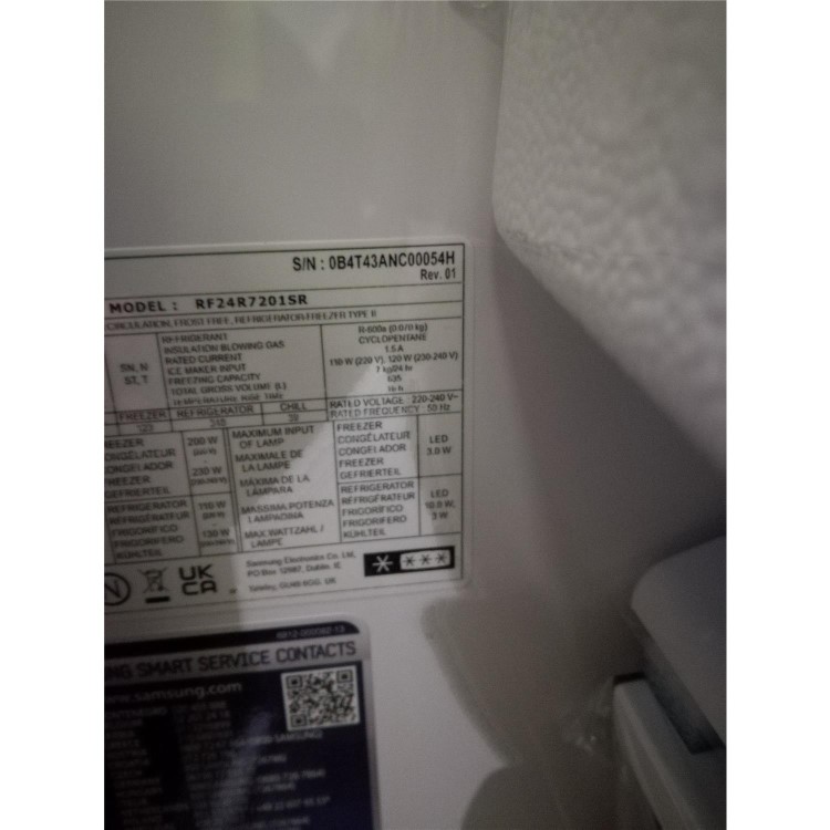 Refurbished Samsung RF24R7201SR Freestanding 510 Litre 75/25 Frost Free American Fridge Freezer