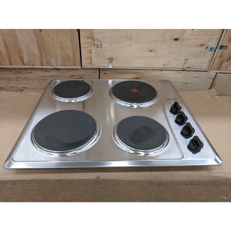 Refurbished Indesit TI60X 60cm Four Zone Solid Plate Electric Hob - Stainless Steel