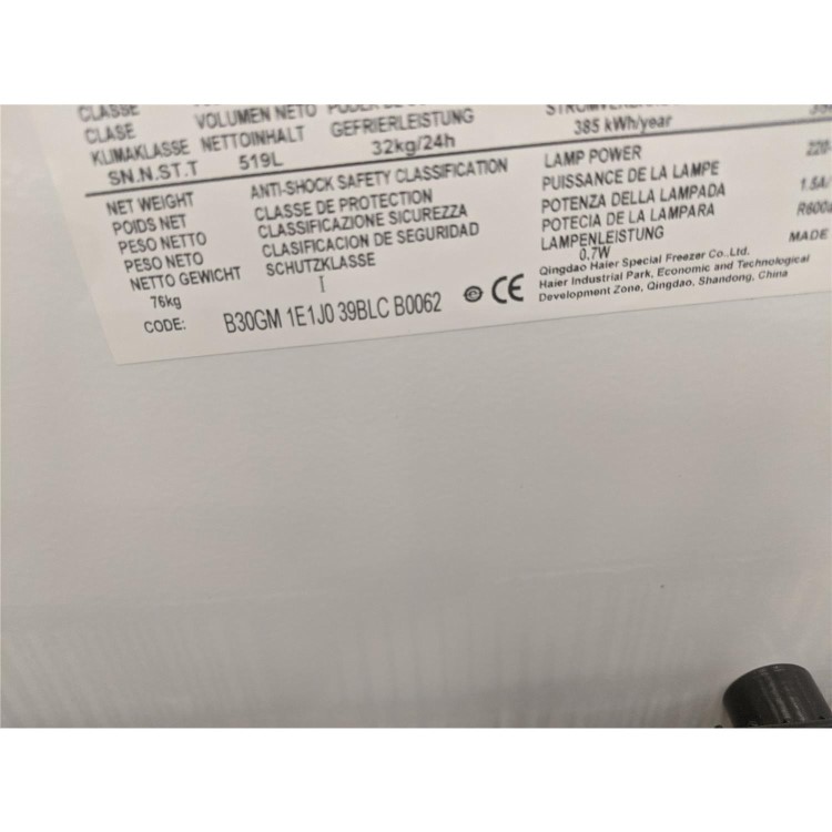 Refurbished Haier HCE519R 165cm Wide 519L Chest Freezer With Fast Freeze - White -ref10-