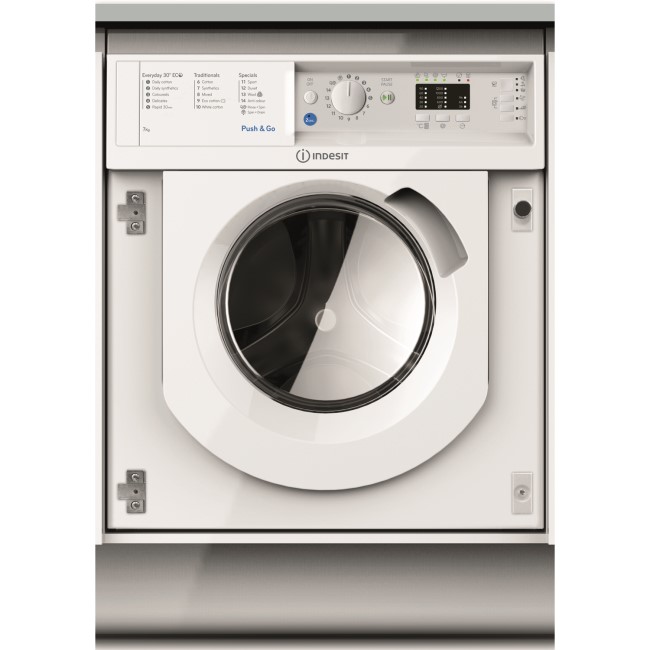 Refurbished Indesit BIWMIL71252UKN Integrated 7KG 1200 Spin Washing Machine White