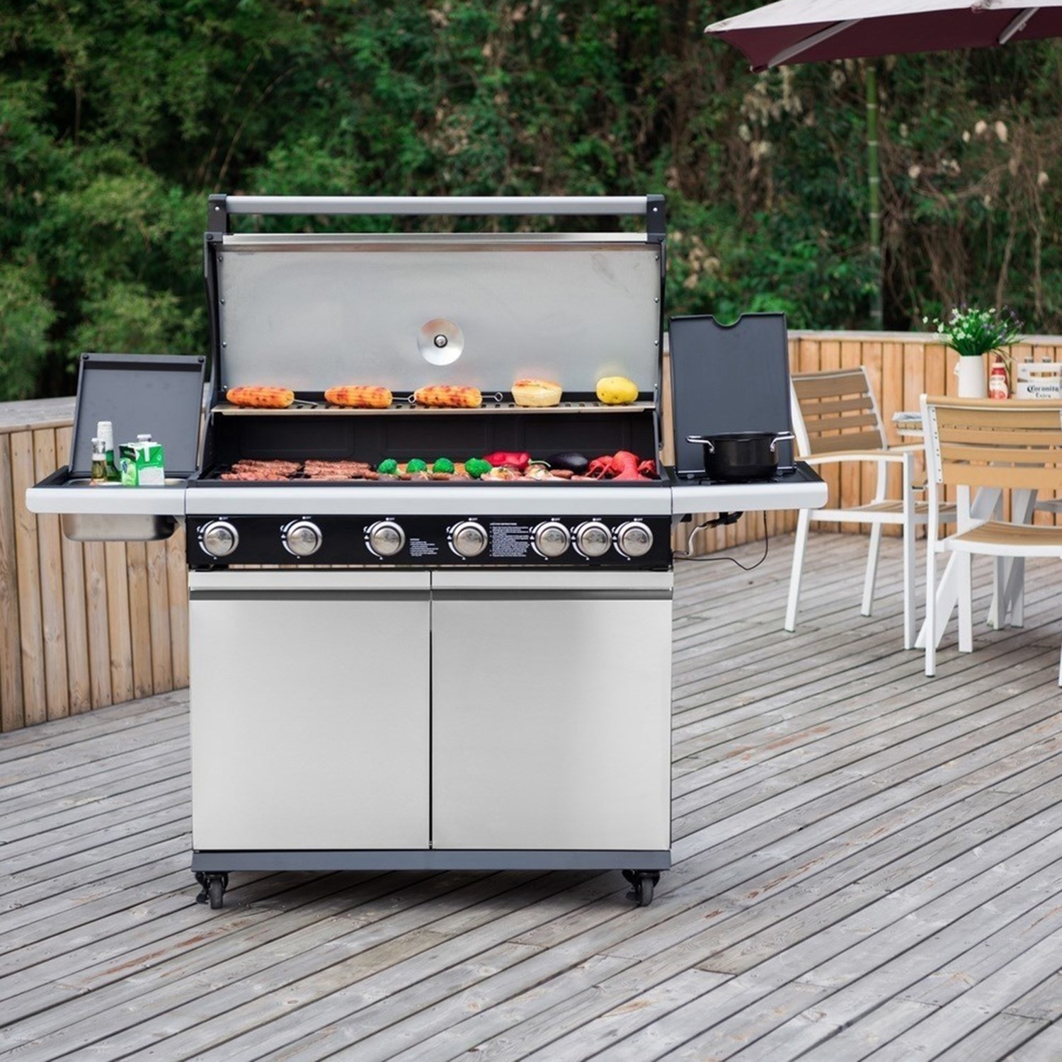 Refurbished Boss Grill Alabama Elite 6 Burner Gas BBQ with Side Burner