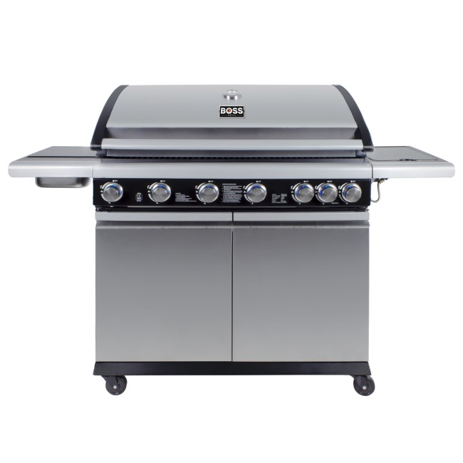 Boss Grill Alabama Elite - 6 Burner Gas BBQ with Side Burner - Stainless Steel