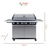 Boss Grill Alabama Elite - 6 Burner Gas BBQ with Side Burner - Stainless Steel