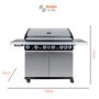 Refurbished Boss Grill Alabama Elite - 6 Burner Gas BBQ with Side Burner - Stainless Steel