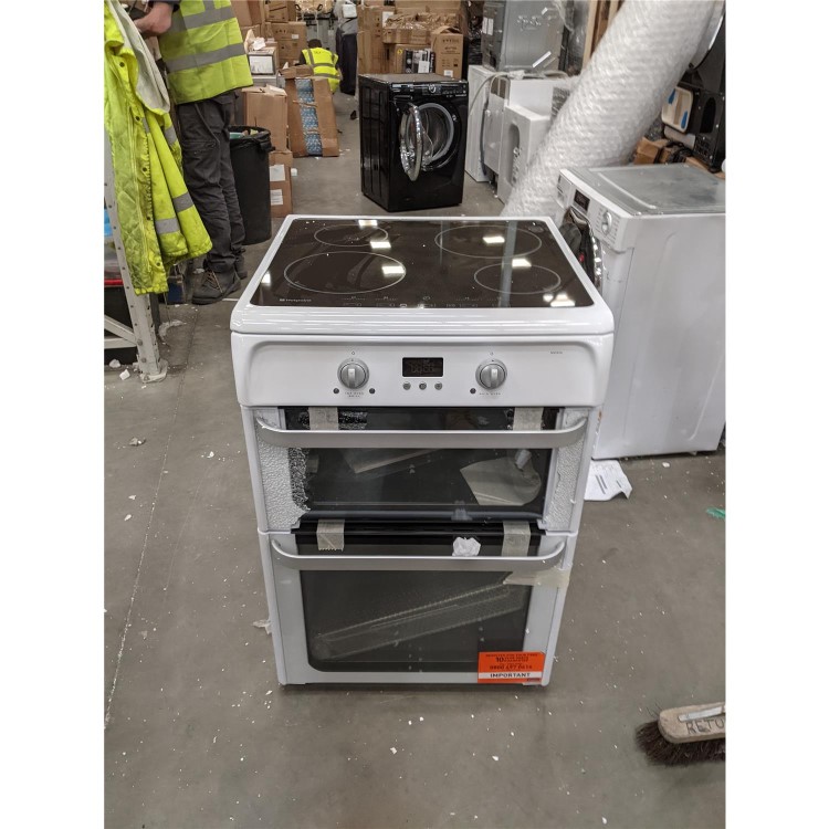 Refurbished Hotpoint HUI612P 60cm Electric Cooker With Induction Hob
