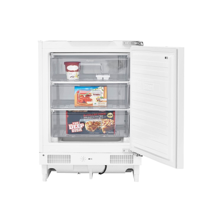 Refurbished Fridgemaster MBUZ6097M Integrated 97 Litre Under Counter Freezer White