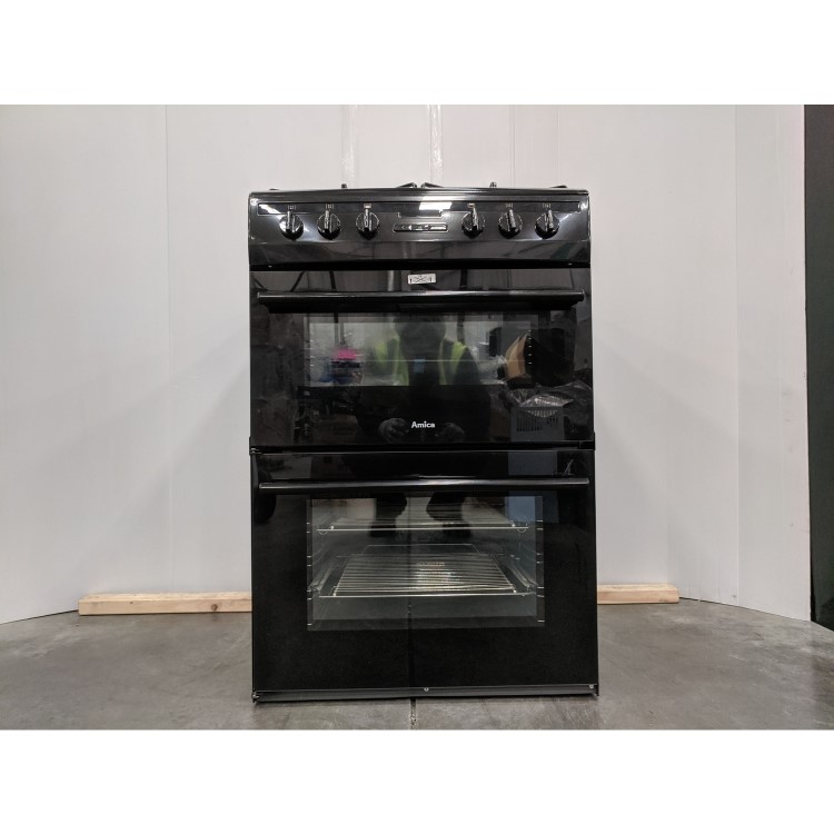 Refurbished Amica AFD6450BL 60cm Double Oven Dual Fuel Cooker Black