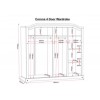 Solid Pine 4 Door Wardrobe - Corona - Seconique