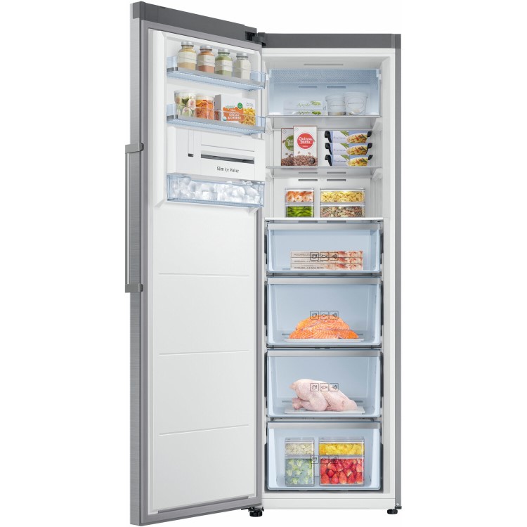 Refurbished Samsung RZ32M71207F 315 Litre Freestanding Upright Freezer 185cm Tall Frost Free 60cm Wide - Stainless Steel