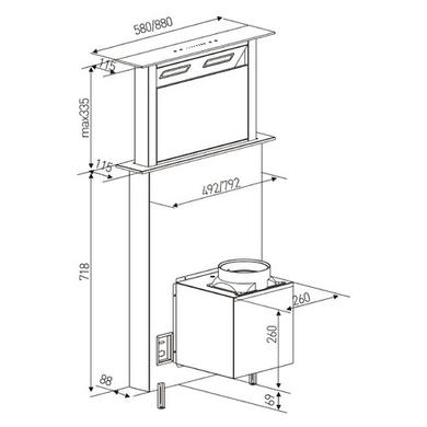 electriQ 60cm Downdraft Cooker Hood - Stainless Steel