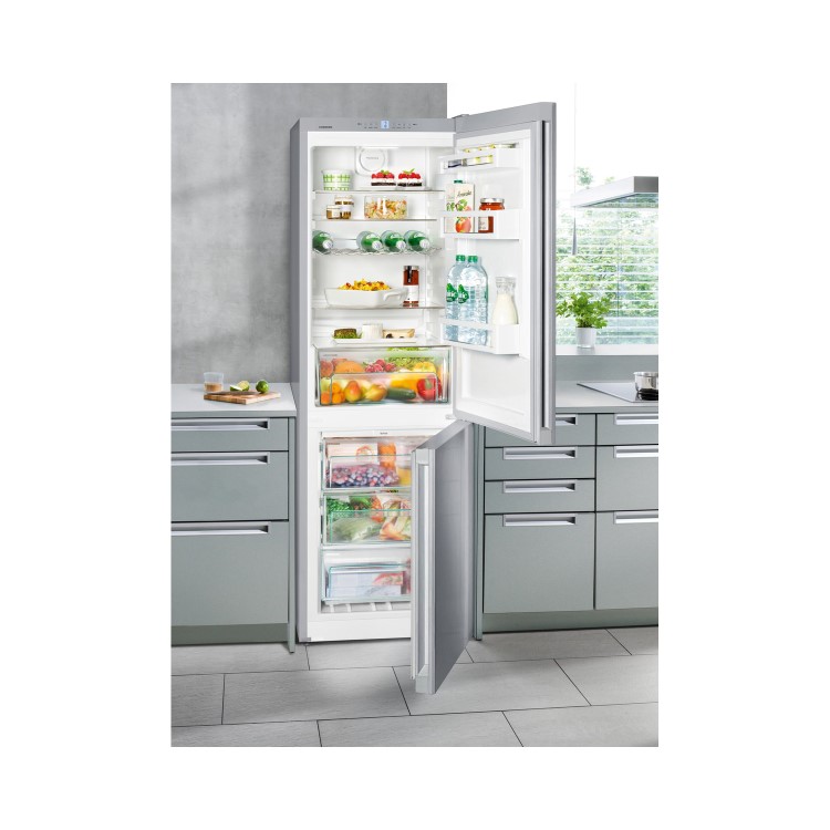 Refurbished Liebherr CNel4313 Freestanding 304 Litre 60/40 Frost Free Fridge Freezer Stainless Steel Look