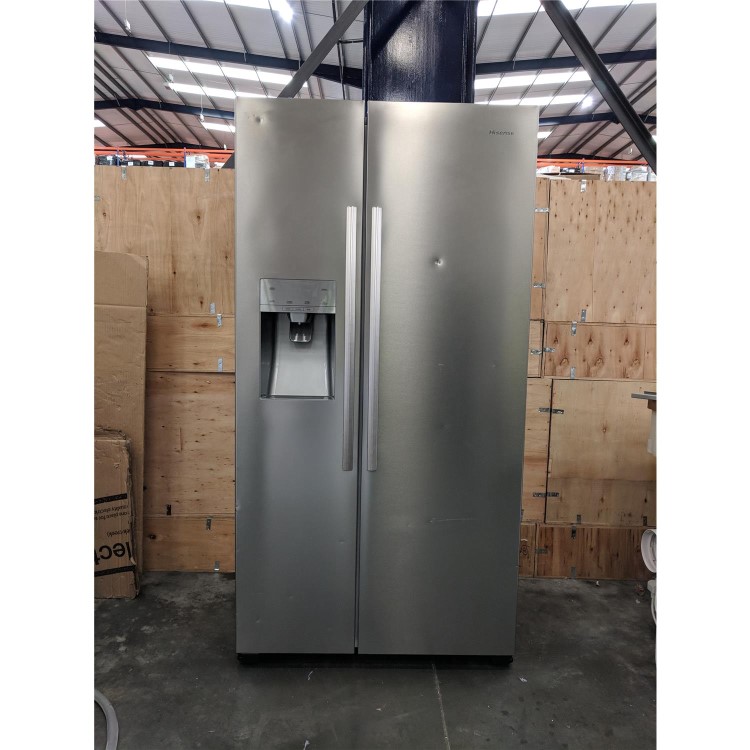 Refurbished Hisense RS696N4II1 Side By Side American Fridge Freezer With Ice And Water Dispenser Stainless Steel Look