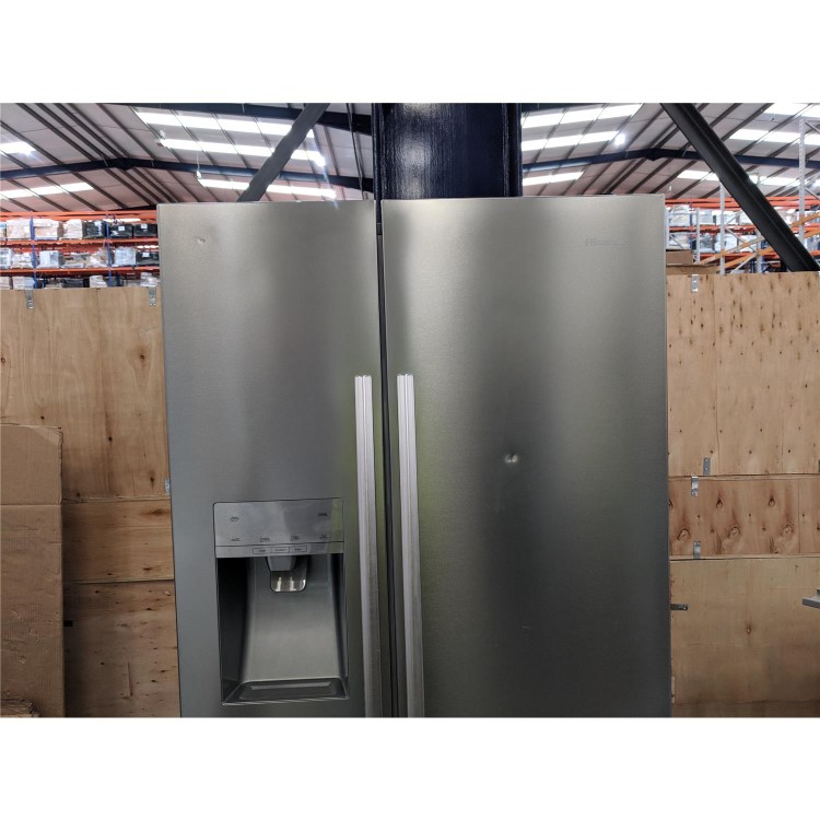 Refurbished Hisense RS696N4II1 Side By Side American Fridge Freezer With Ice And Water Dispenser Stainless Steel Look