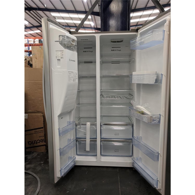 Refurbished Hisense RS696N4II1 Side By Side American Fridge Freezer With Ice And Water Dispenser Stainless Steel Look