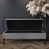 Grey Velvet End-of-Bed Ottoman Storage Bench - Safina