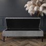 Grey Velvet End-of-Bed Ottoman Storage Bench - Safina