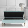 Safina Hallway Storage Bench in Duck Egg Blue Velvet